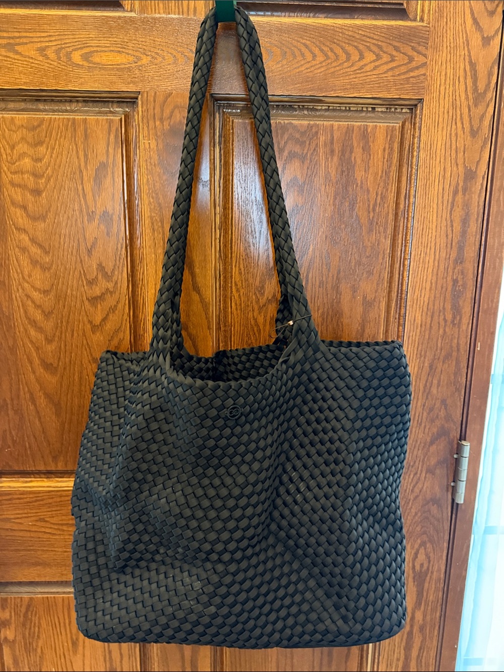 Calia Black Woven swim Tote Bag - Stylish Everyday Shoulder Bag